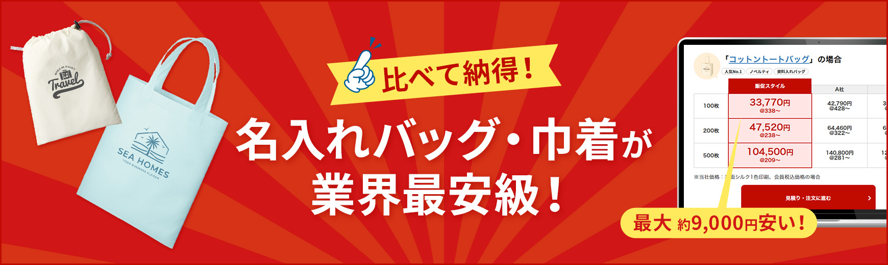 【業界最安級】販促スタイルはエコバッグ・巾着が安い!