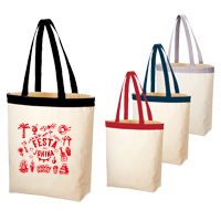 キャンバストップカラーベルトライントート