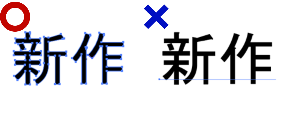文字はアウトライン化