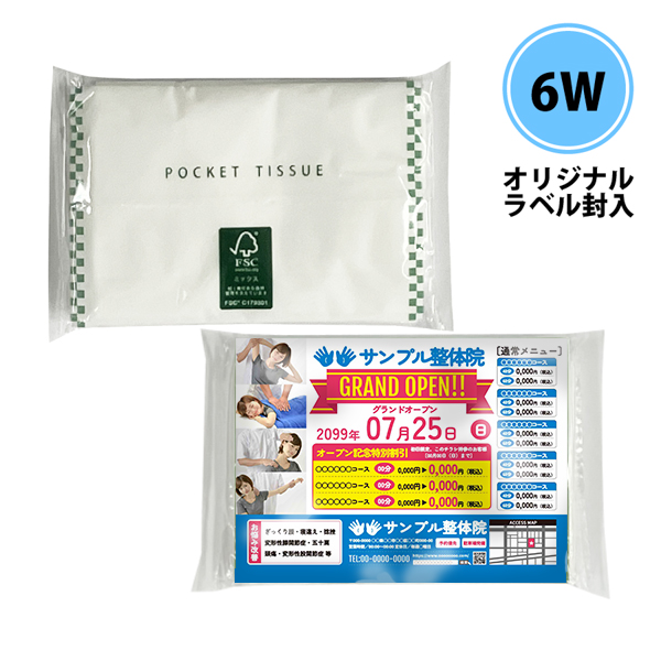 エコポケットティッシュ6枚入り