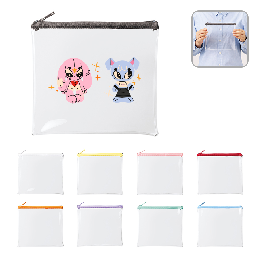 カラーファスナークリアポーチ(M)