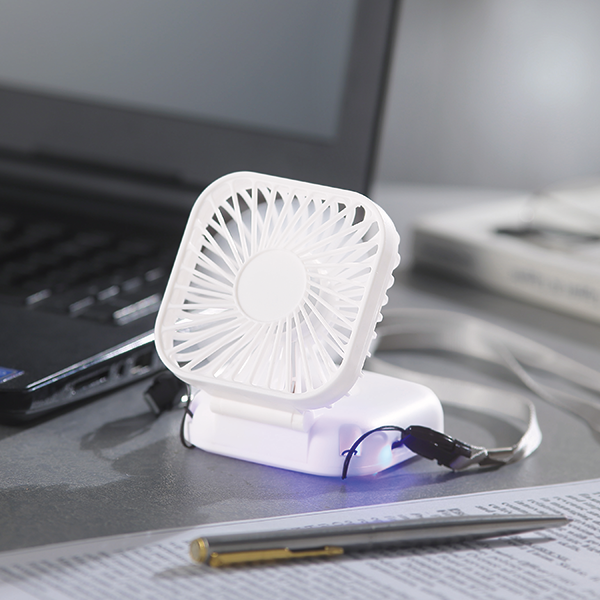 充電式3WAY折りたたみハンディファン(ネックストラップ付)