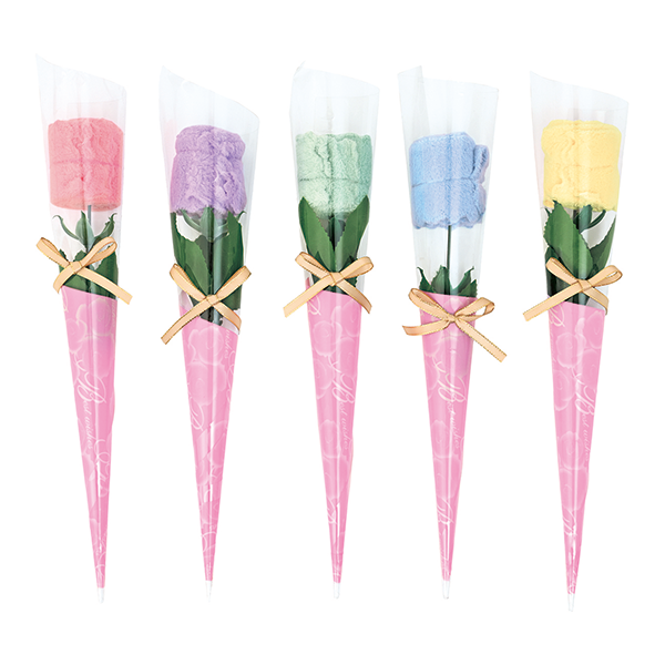 ふんわりローズ花束ミニタオル