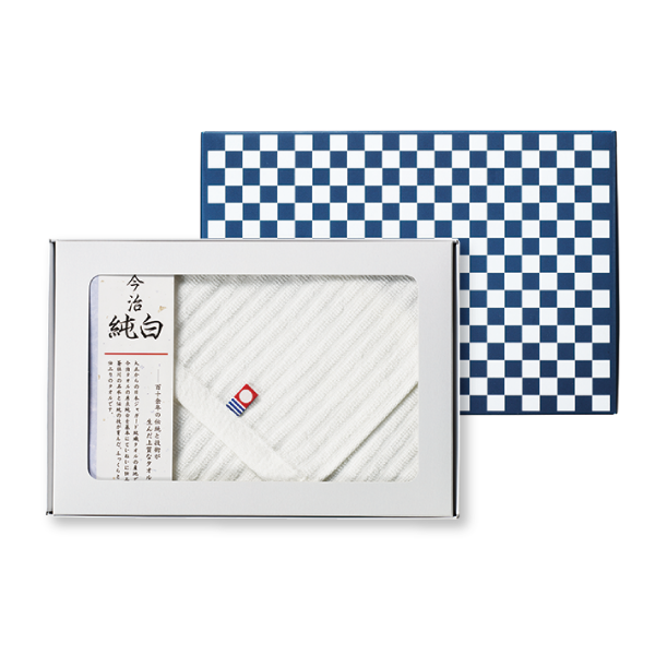 市松模様箱入　今治ハンドタオル