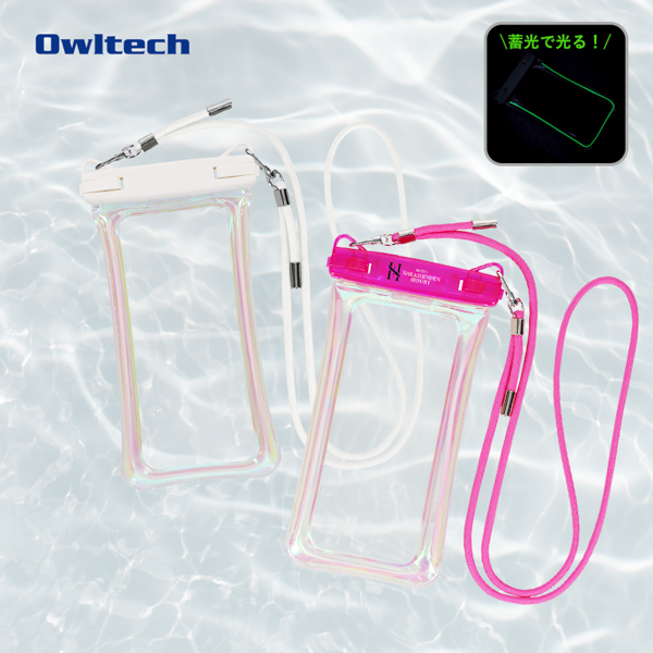 OWLTECH オウルテック 蓄光&オーロラカラー!防水スマホケース