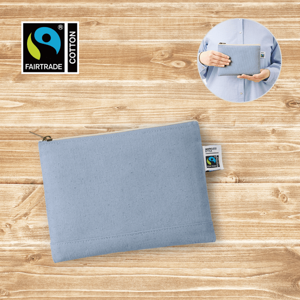 フェアトレードコットンキャンバスフラットポーチ(S)