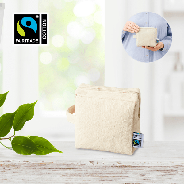 フェアトレードコットンキャンバスファスナーポーチ(S) ナチュラル