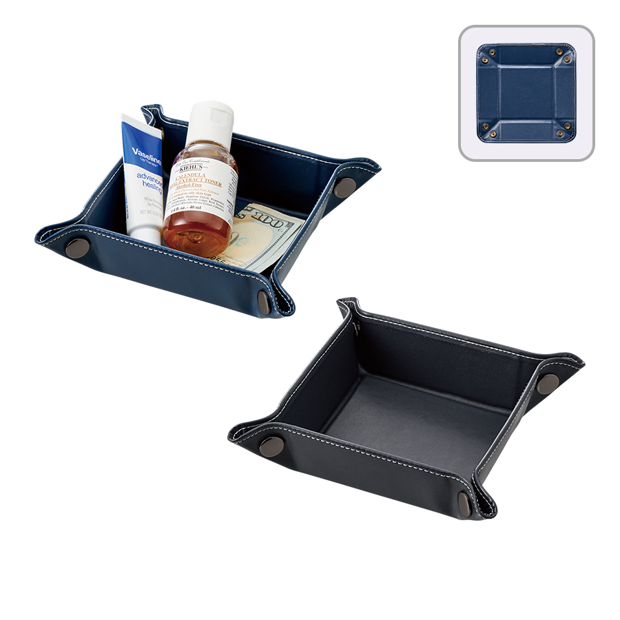 レザースタイルボタントレイ