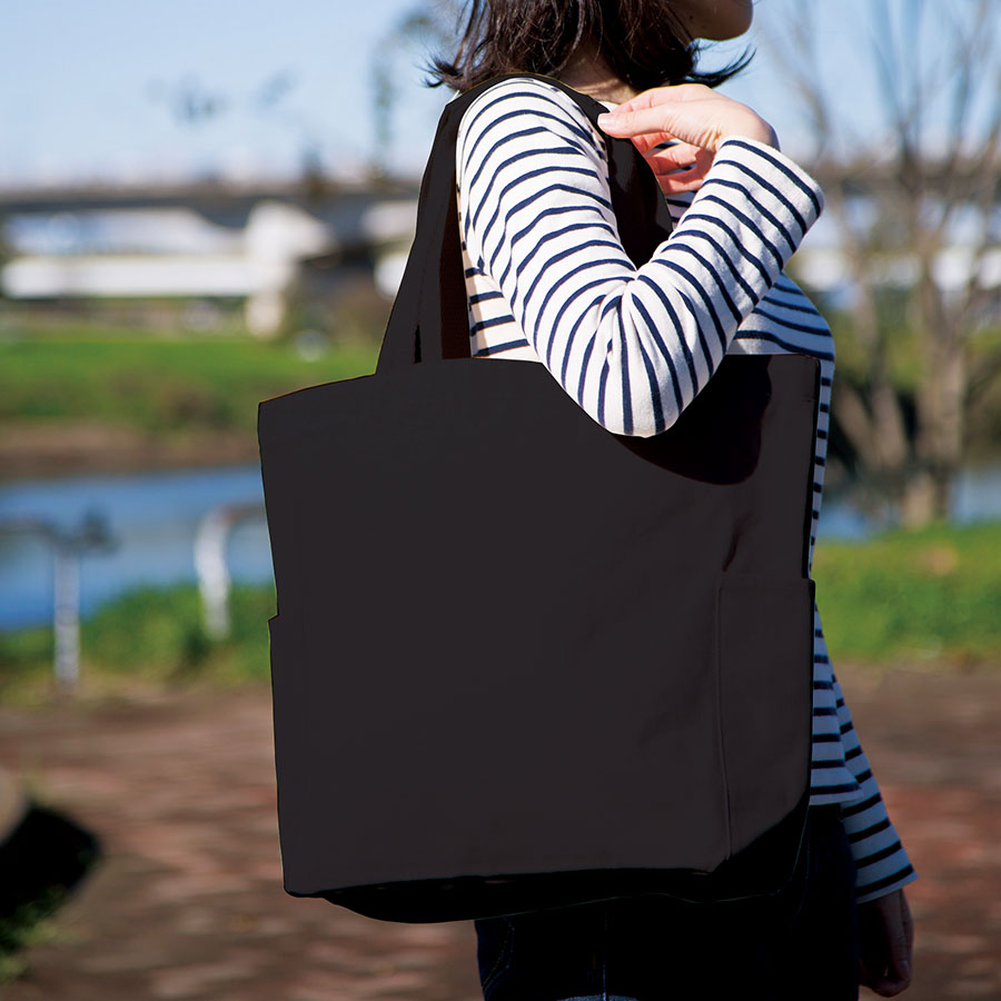 オリジナル　厚手キャンバスマルチトートバッグ　ナイトブラック