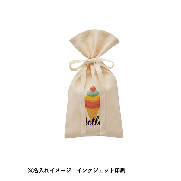 販促STYLE 厚手コットンラッピング巾着(S) ナチュラル