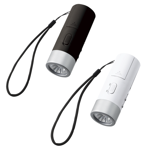 立てておけるラジオ付トーチライト